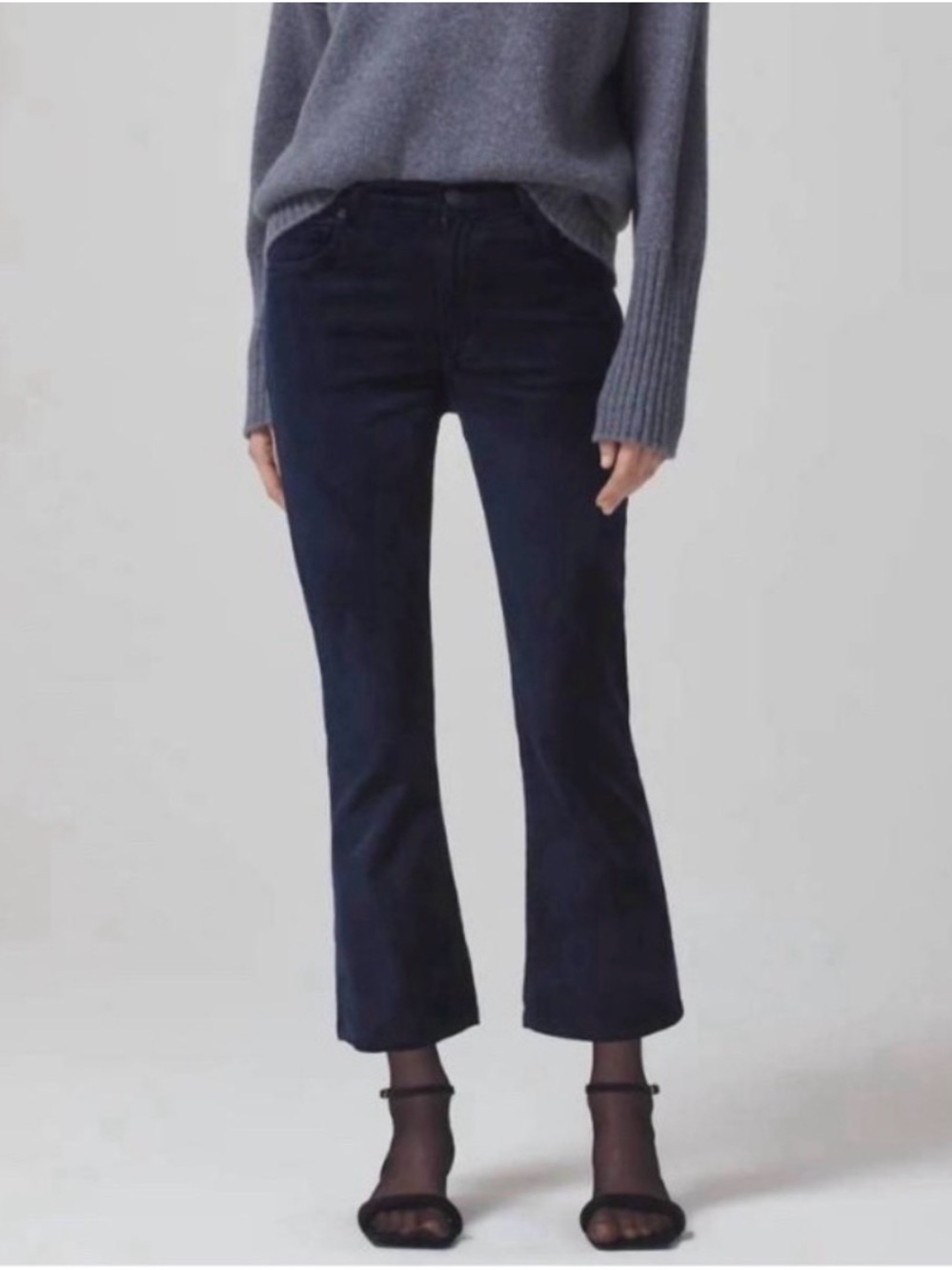 Citizens of Humanity Isola Royal Navy Cropped Bootcut Velvet Jeans Size 31